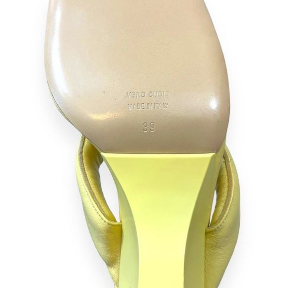 GIA BORGHINI Puffy Leather Square Toe Sandals Butter Yellow Womens Size 39 - Picture 9 of 11